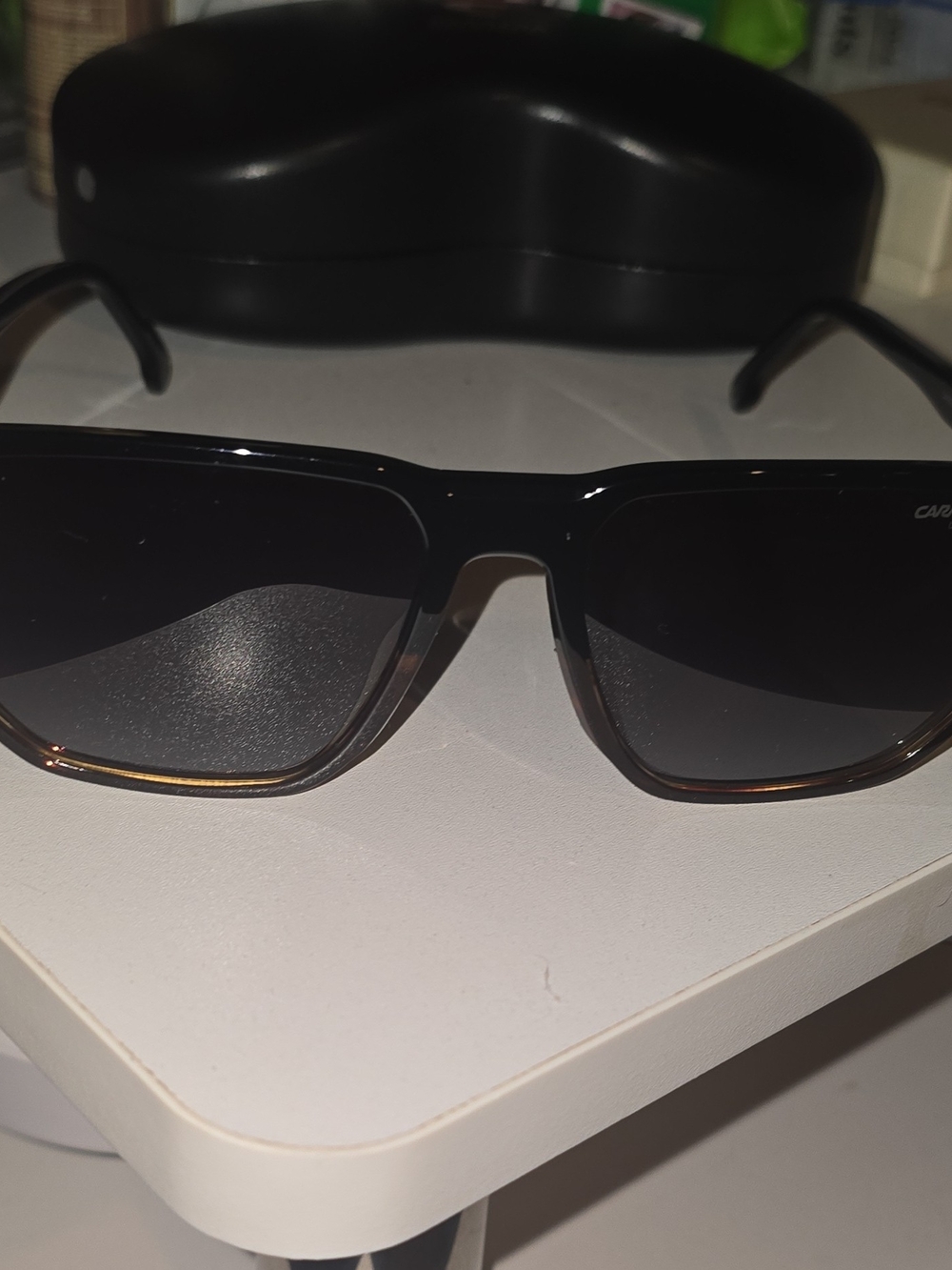 NWOT Carrera 329/S Geometric Sunglasses Black Havana WR7/9O Case & Cloth